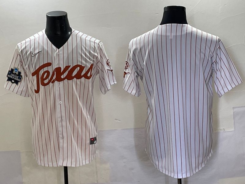 Men Texas Longhorns Blank White stripe Nike joint Name NCAA 2025 Jersey style 3->ncaa teams->NCAA Jersey